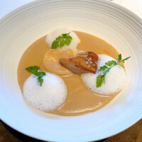 RESTAURANT PRUNIER - マロンヴルーテ フォアグラとトリュフエマルジョン