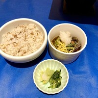 ロテルド比叡 - ちりめん山椒ごはん、冷やし茶そば、香の物