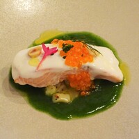 ダイニングルーム - 神川内：信州サーモンのショウフロア仕立て ポテトと高原レタスのソース