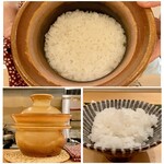 自由が丘 修 - 土鍋炊きご飯
お米は北海道のななつぼし、香りがとても良いです。
炊き加減も丁度良く、甘みはほのかに粘りは弱く感じました。