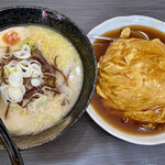 台湾料理 大盛 - ラーメンセット　豚骨ラーメン&天津飯　750円