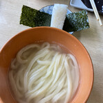 釜揚うどん一紀 - 追加で注文しちゃったワンコインセットの釜揚げうどんとお握り