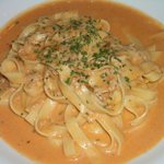 トンノ（まぐろのトマトクリームソース＆平打ちパスタ）＠１，２８０円