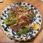 炭火とうまいもん 暁 - 唐辛子と砂肝炒め