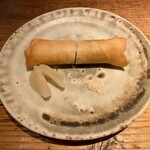 酒井商会 - のど黒と干し舞茸の春巻き 梨のガリと藻塩