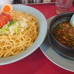 ラーメン山岡家 - 旨辛スタミナつけ麺(大盛)