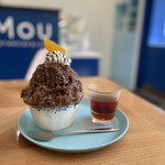 カフェ&ケーキラボ ムー - チョコレートかき氷 1000円は温かい紅茶付き