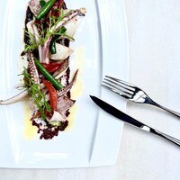 CALAMAR la plancha,courgettes griller