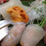 よし寿し - 2012.11　ヒラメのあん肝巻とイカ