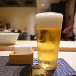 すし昇 - 最初はビール