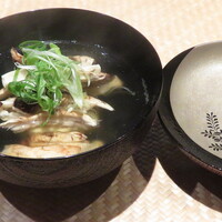 御幸町 田がわ - スッポン豆腐　焼き松茸