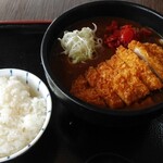 うどん万福 - カツカレーうどん小ライス付