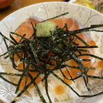 Fukuzushi - 鮭イクラ丼　アップ
