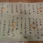 すし処 つま美 - 本日のメヌー的な