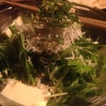 テッパンキュージーヌ703 - ジャコと水菜と豆腐のサラダ