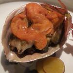 島之内 一陽 - あわびの生雲丹焼き