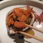 島之内 一陽 - あわびの生雲丹焼き