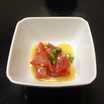 ふぐコースのマグロの酢味噌和え
