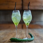 Gin and tonic with seasonal vegetables