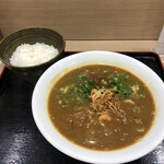 Honkakuha Hakata Udon Hasida Taikiti - 鶏白湯カレーうどん¥900、白飯¥120