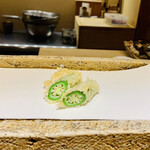 日本橋 蕎ノ字 - ☆東京江戸野菜の八丈おくら。