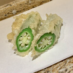 日本橋 蕎ノ字 - ◎八丈島伝来のオクラは粘り気もあり味は濃い。