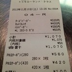 トゥモローランド・テラス - フード＆ドリンク券を使用