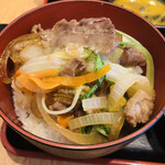 Shabushabu Sukiyaki Don Tei - ごはん・味噌汁・生卵はお代わり出来ます。お代わりごはんはすき焼き丼にしてフィニッシュ‼︎