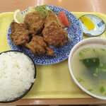 Miraiya - 唐揚げ定食¥800~ご飯多め