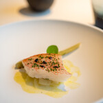 レストラン オオツ - 2021.10 蒸し上げた網走産釣りキンキ レモンのソース フヌイユ