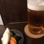 hou - お通し550円と生ビ660円