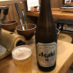 焼肉ホルモン こてつ - 瓶ビール中アサヒ