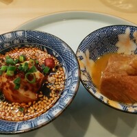 中国意境菜 白燕 - ワンタン麺ランチの前菜(スペアリブとよだれ鶏)