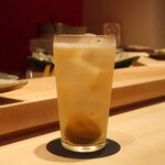 鮨 しみづ - 梅酒ソーダ割り