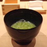 鮨 しみづ - 生海苔の味噌汁