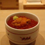 鮨 しみづ - いくらと雲丹のミニ丼