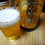 かたおか食堂 - 大好物の恵比寿麦酒