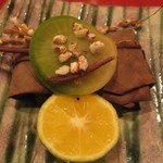 草喰 なかひがし - 11月　子持ち鮎の味噌幽庵の朴葉包み