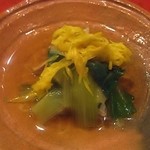 草喰 なかひがし - 11月　自生椎茸、食用菊、杓子菜の煮浸し