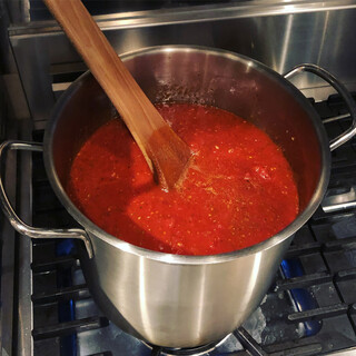 Special homemade tomato sauce made first thing in the morning!