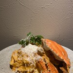 Tomato cream pasta with crab