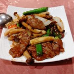 獅門酒楼 - 牛肉と野菜の黒豆ソース炒め（ハーフサイズ）
