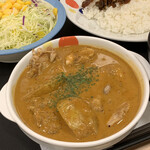 松屋 - マッサマンカレー（生野菜セット）¥830