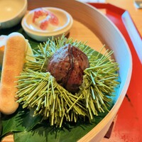 御料理ふじ居 - 八寸の栗。