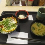 松のや - 得朝親子ささみかつ丼+ポテサラ