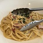 北海道イタリアン Mia Bocca - 究極のぺぺたま〜ベーコンと「下川六○酵素卵」のぺぺロンチーノ〜