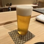 すし処 睦月 - ビールで開始