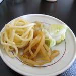 めし処 福来郎 - お惣菜からはパスタともやしの煮込み、そして白菜のお漬物も一緒にいただいてきました。
 