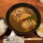 きしや - 牛すじカレーきしめんと小ライスです