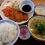 江南古知野食堂 - 日替わりランチ(650円税込)  ＋50円で味噌汁から豚汁に変更